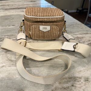 Aimee Kestenberg Woven Beige Crossbody Bag